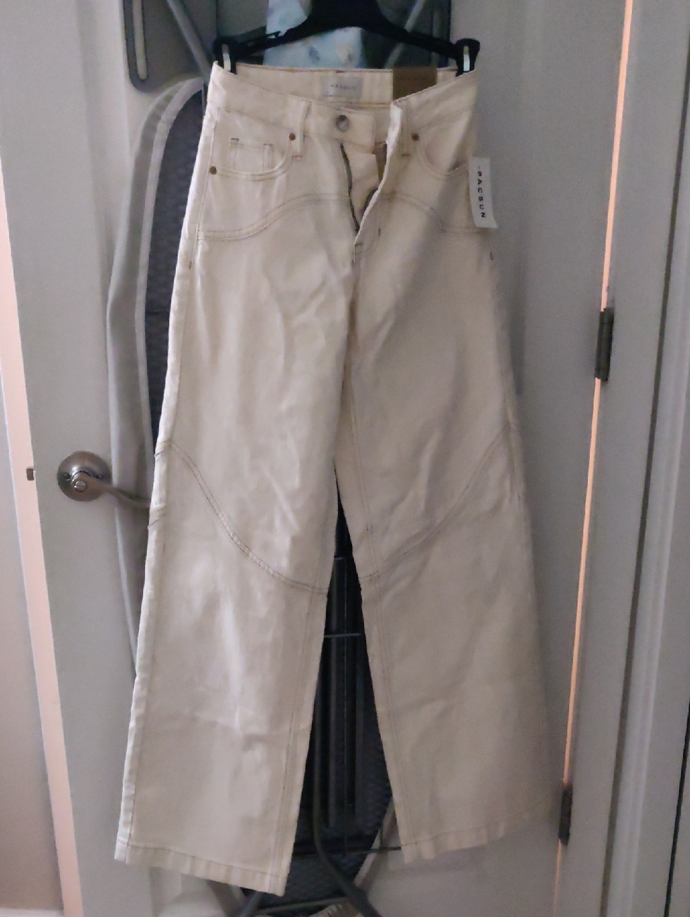 PacSun Cream Wide-Leg Jeans